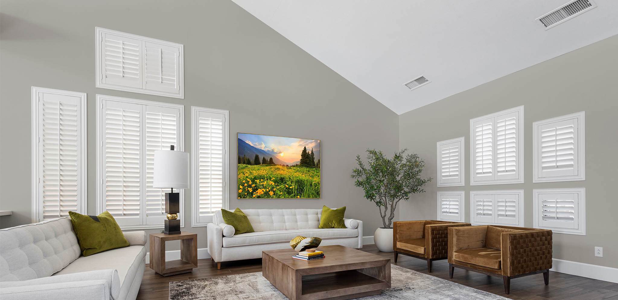 Shutters in a Houston living room