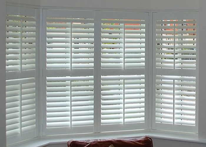 Shutters on a bay window in Houston