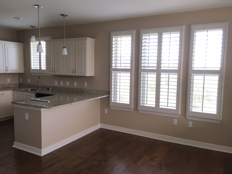 Shutters in an empty kitchen