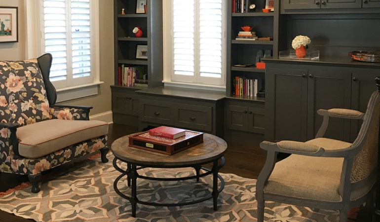 Give your living area a complete new look and feel by just rearranging your furniture. Sitting area with a desk and chair