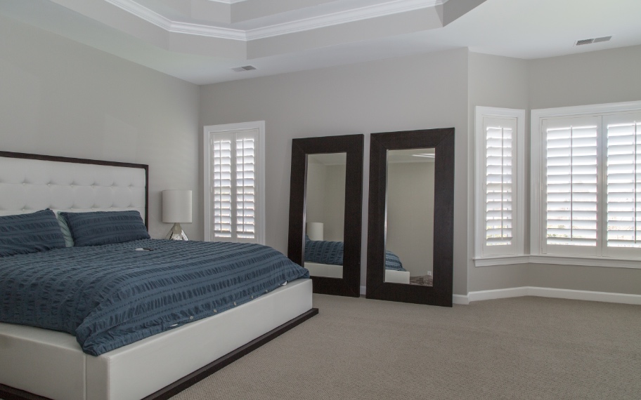 Shutters in classy bedroom